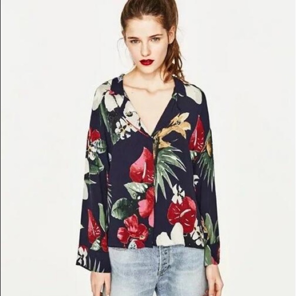 Loose floral blouse